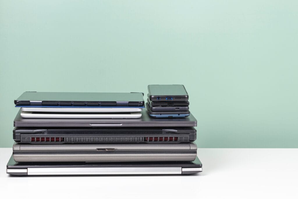 Computers stacked